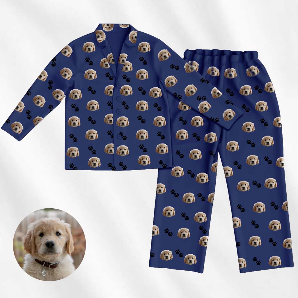 custom pajama pants navy blue