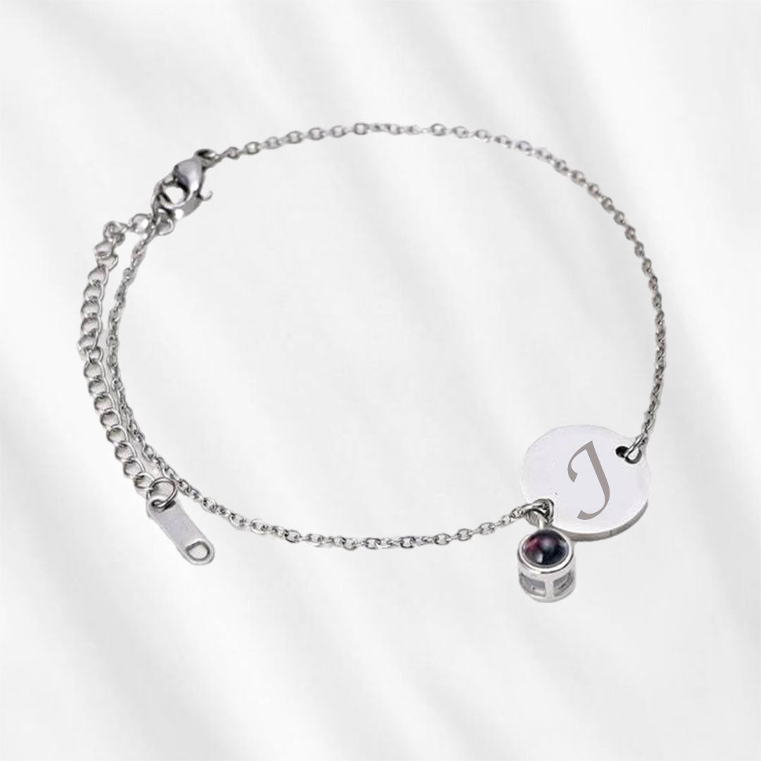 photo projection bracelet with initial