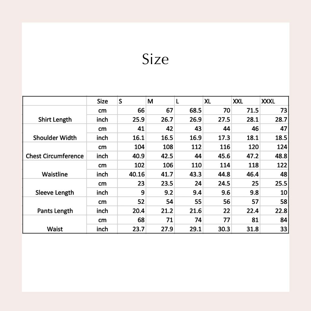 short sleeved custom pajamas size