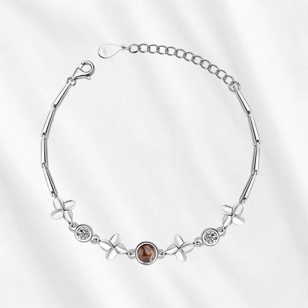 bracelet with picture inside clover