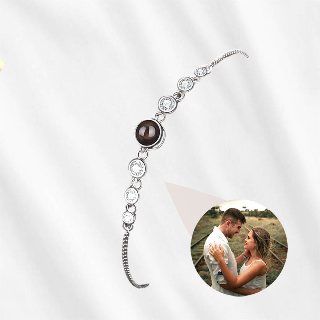 bracelet with picture inside sterling silver