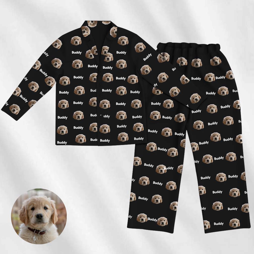 Custom Pajama Pants with Pet Photo & Name Custom Text with Pockets