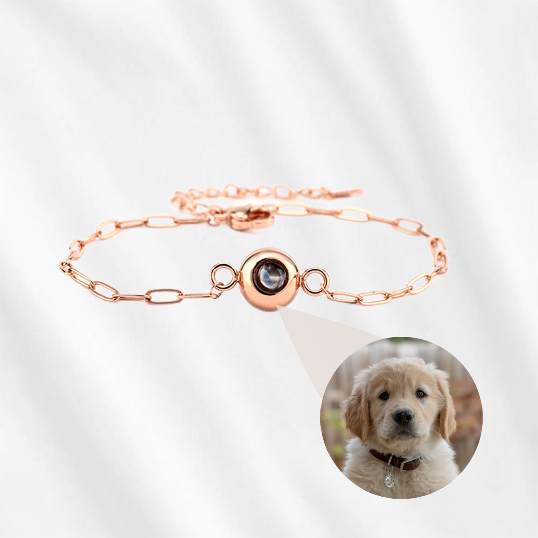 Bracelet with picture inside link chain