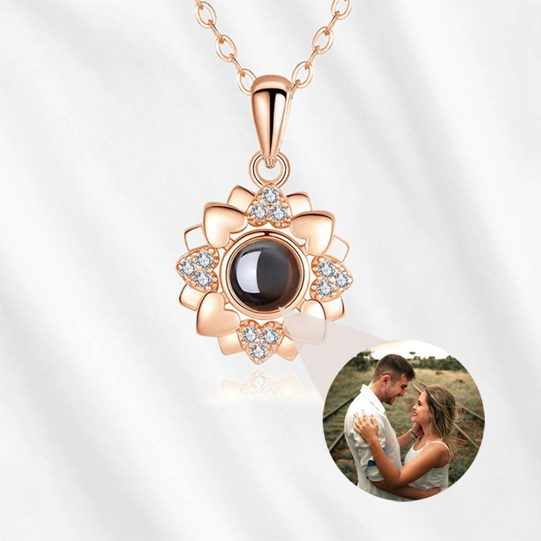 Flower projection necklace.
