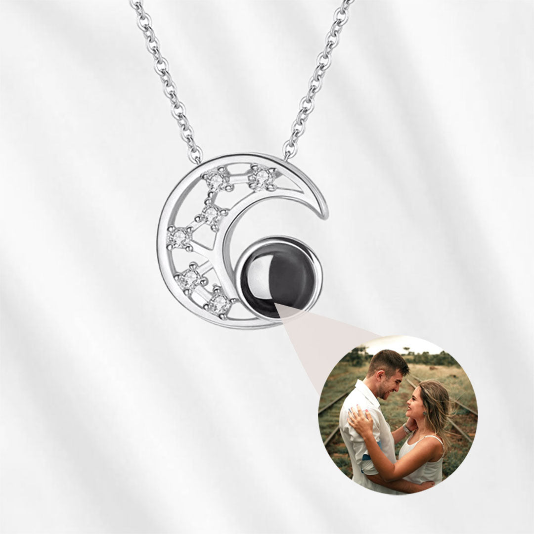 Sterling Silver Moon Personalised Moon Necklace Custom Lunar Phase