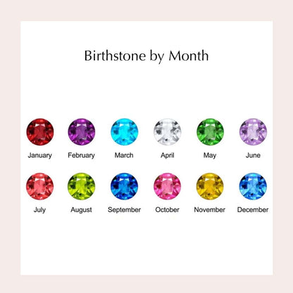 Heart Chain Birthstone Photo Bracelet birthstone chart