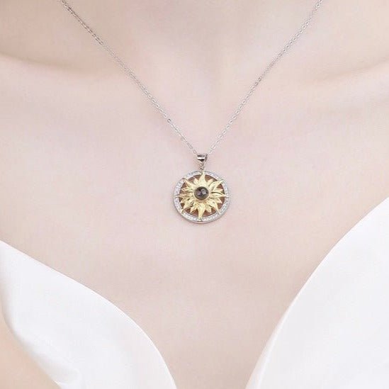 This photo projection necklace is inspired by the sun, making it a perfect personalized pendant for the men you love.