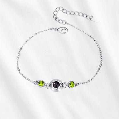 birthstone bracelet with picture inside 