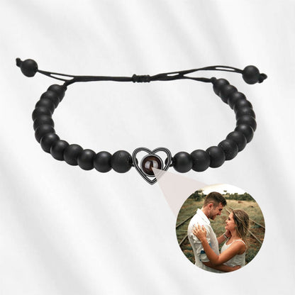 Beaded Chain Bracelet with Picture Inside
