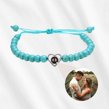Beaded Chain Bracelet with Picture Inside