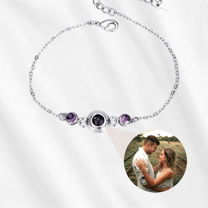 birthstone bracelet with picture inside 