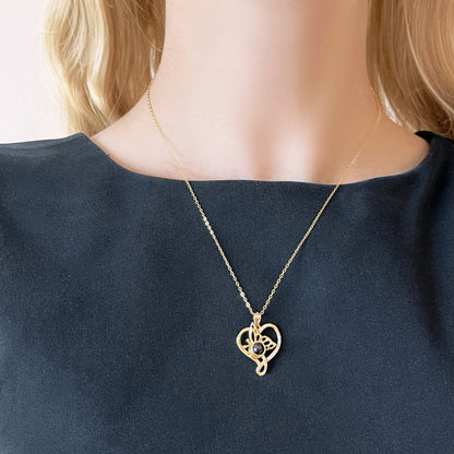 woman wearing Butterfly Picture Necklace 