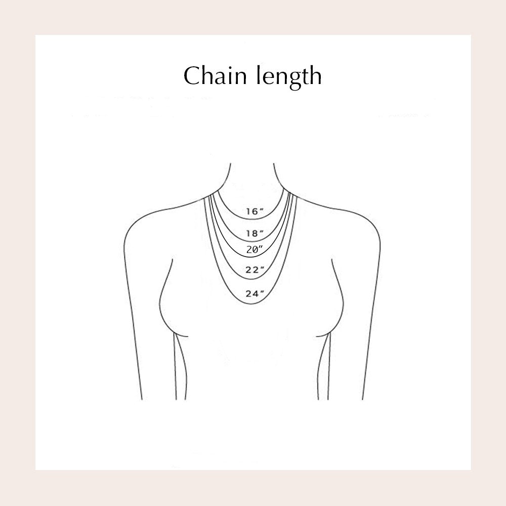 Choosing the right length for your projection necklace is important. We recommend a 16'' to 20'' for most women.