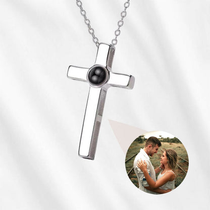 Cross Necklace with Picture inside for women