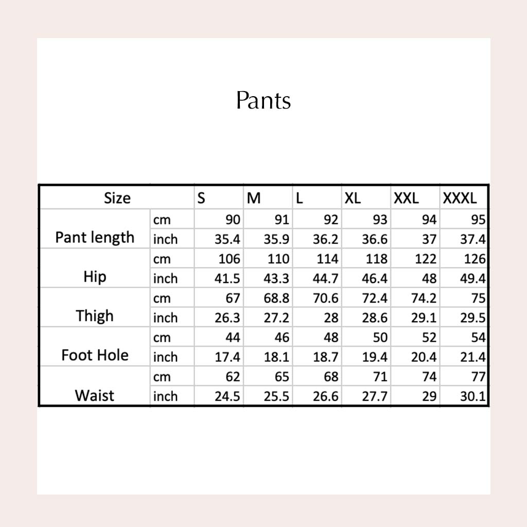 custom pajama pants size