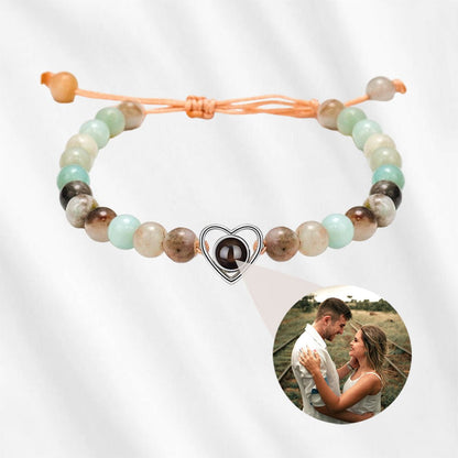 Beaded Chain Bracelet with Picture Inside