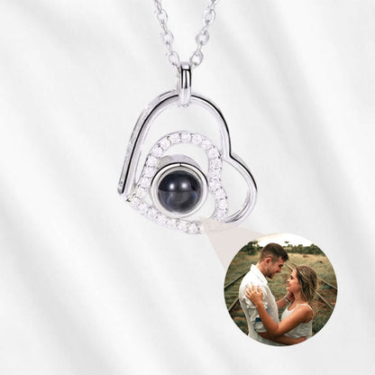 heart photo necklace