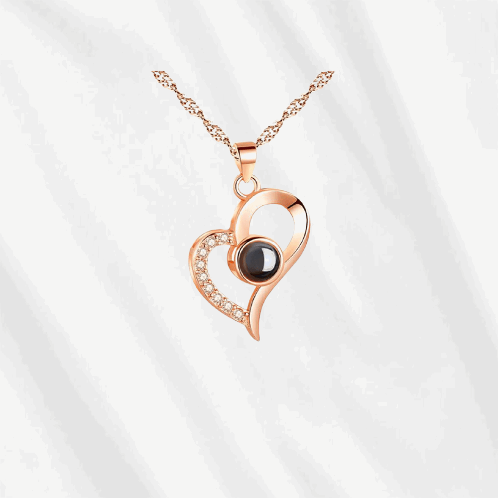 heart photo projection necklace with your picture inside 