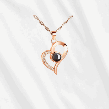 heart photo projection necklace with your picture inside 