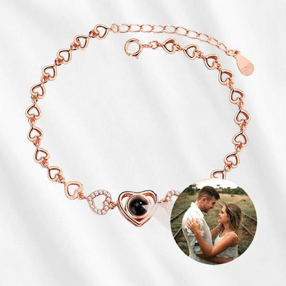 Heart Photo Bracelet—Personalized sentimental gift for wife or girlfriend