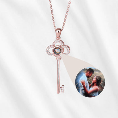 Personalized Key Projection Necklace - Hidden Memory Keepsake
