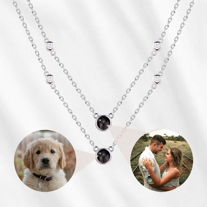 Custom Necklace with Two Projection Stones 