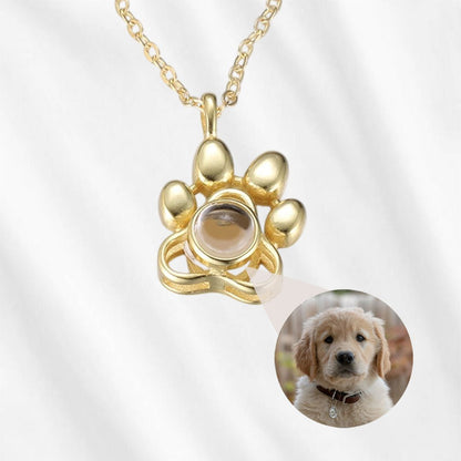 Personalized Paw Print Projection Necklace