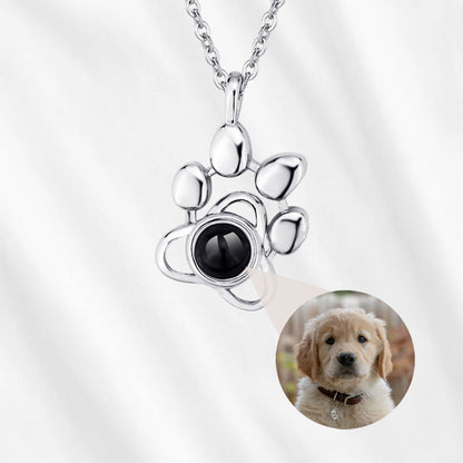 Personalized Paw Print Projection Necklace