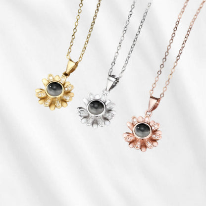 daisy projection necklace sterling silver