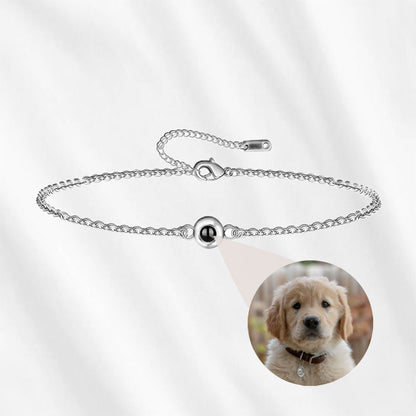 circle projection bracelet in silver