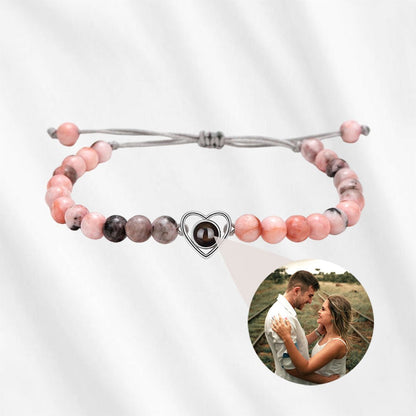 Beaded Chain Bracelet with Picture Inside