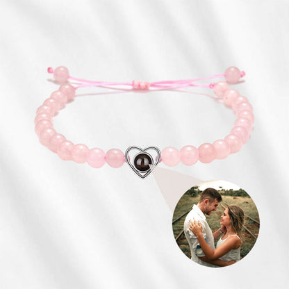 Beaded Chain Bracelet with Picture Inside