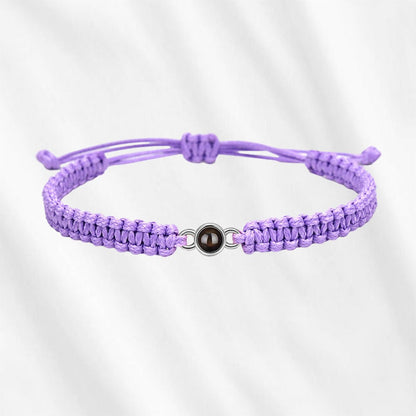 Personalized Circle Bracelet with purple rope
