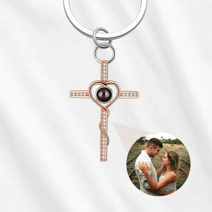 Personalized Cross Projection Keychain