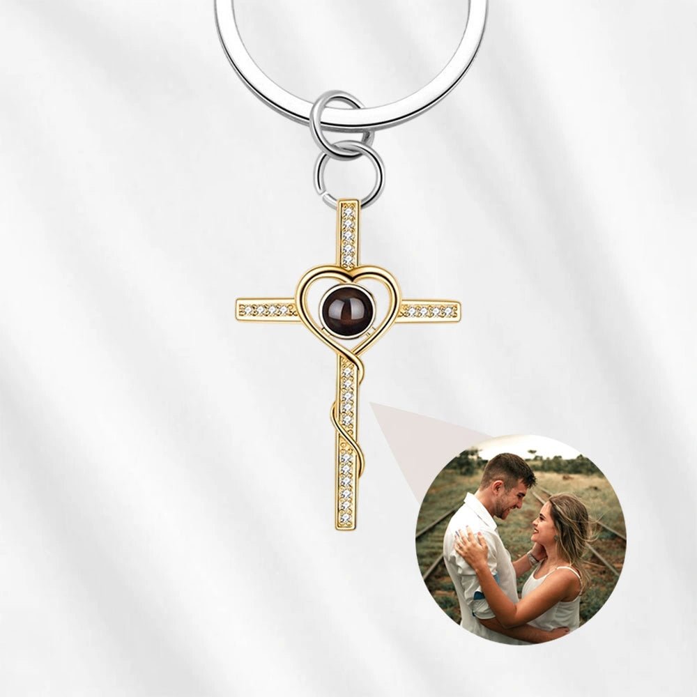 Personalized Cross Projection Keychain