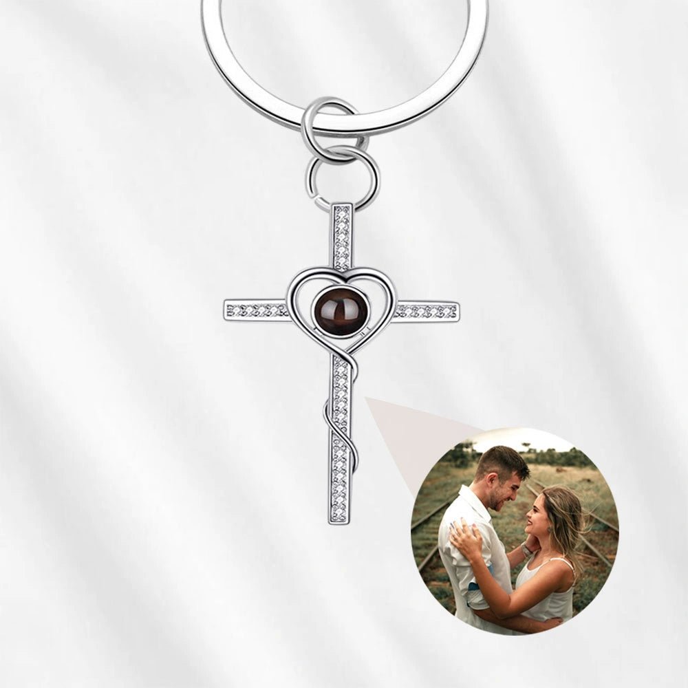 Personalized Cross Projection Keychain