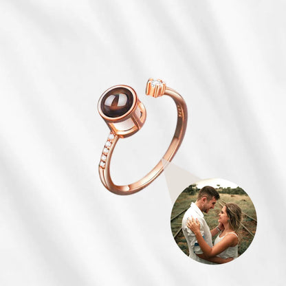 Circle Projection Ring in rose gold