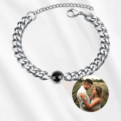 Men's Photo Projection Bracelet Cuban link