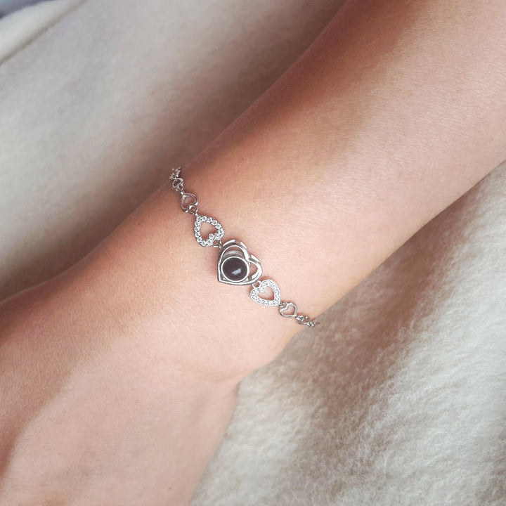 Heart Photo Bracelet—Personalized sentimental gift for wife or girlfriend
