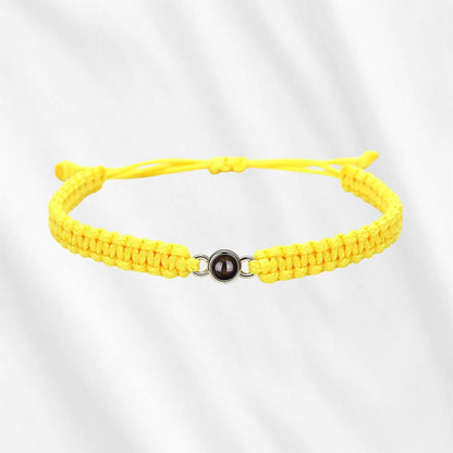 Personalized Circle Bracelet with yellow rope for young girls