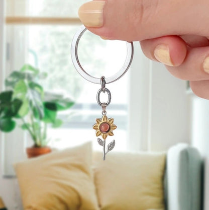 Sunflower Projection Keychain