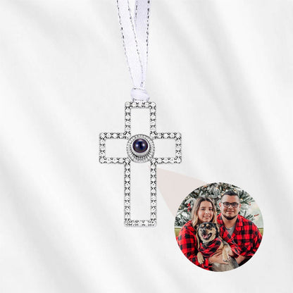 Custom Cross Photo Projection Ornament