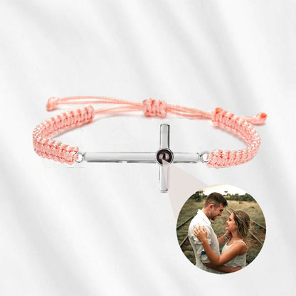 Cross Bracelet with Picture Inside silver