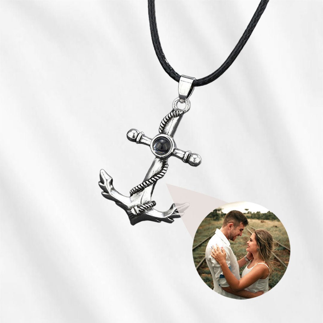 Photo projection necklace for him anchor