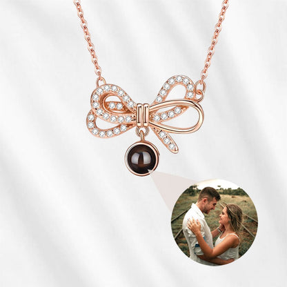 Bow Tie Necklace with Picture Inside