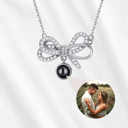 Bow Tie Necklace with Picture Inside