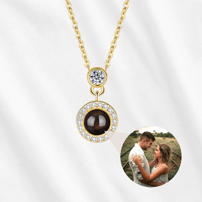 Picture Inside Round Necklace sterling silver