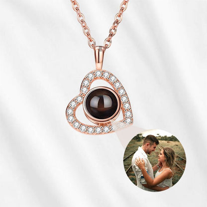 custom heart necklace with picture inside in 925 sterling silver