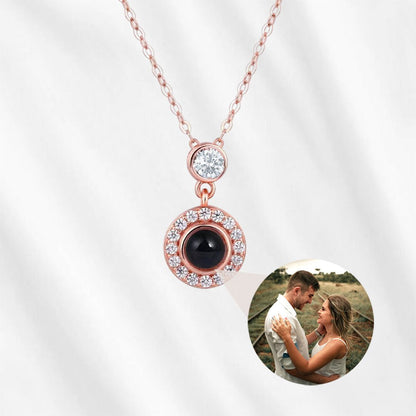 Picture Inside Round Necklace rose gold