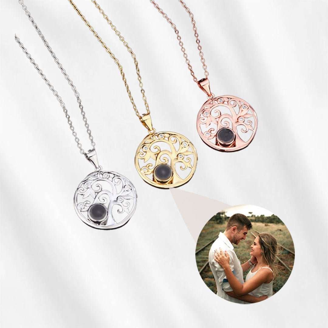 necklace with picture inside tree of life